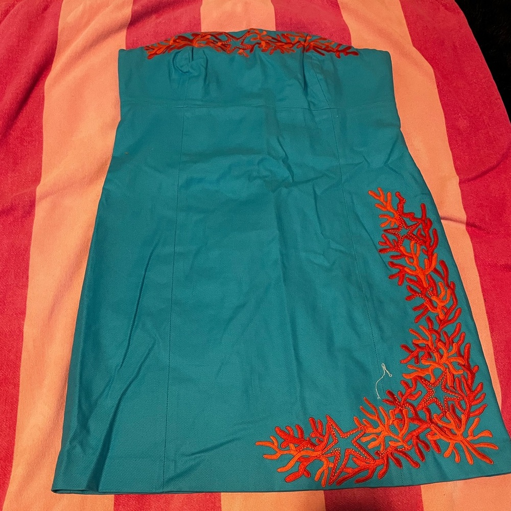 Lilly Pulitzer vintage adorable blue strapless mini dress